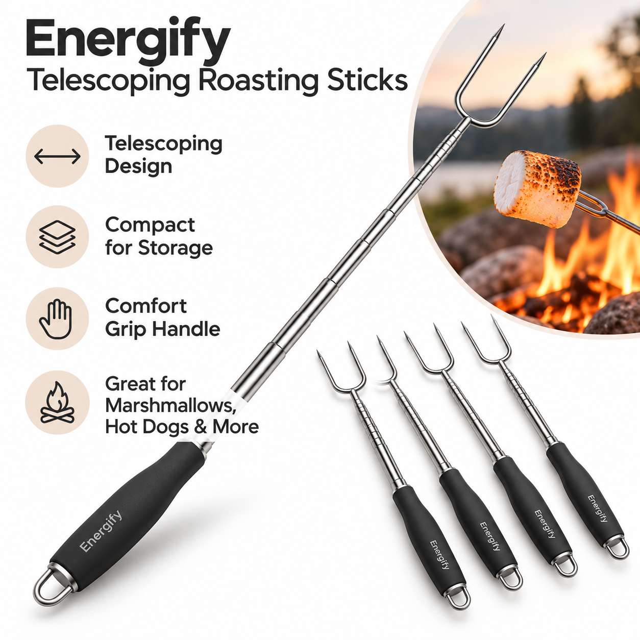 TELESCOPING ROASTING STICKS