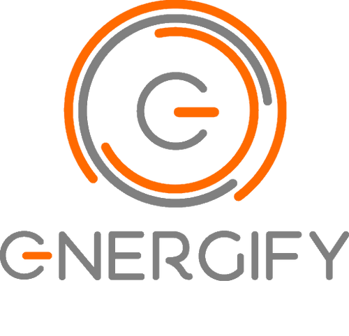 The Energify logo, featuring a stylized letter "E" resembling a power button surrounded by concentric circles in orange and gray. The word "ENERGIFY" is written below in gray.