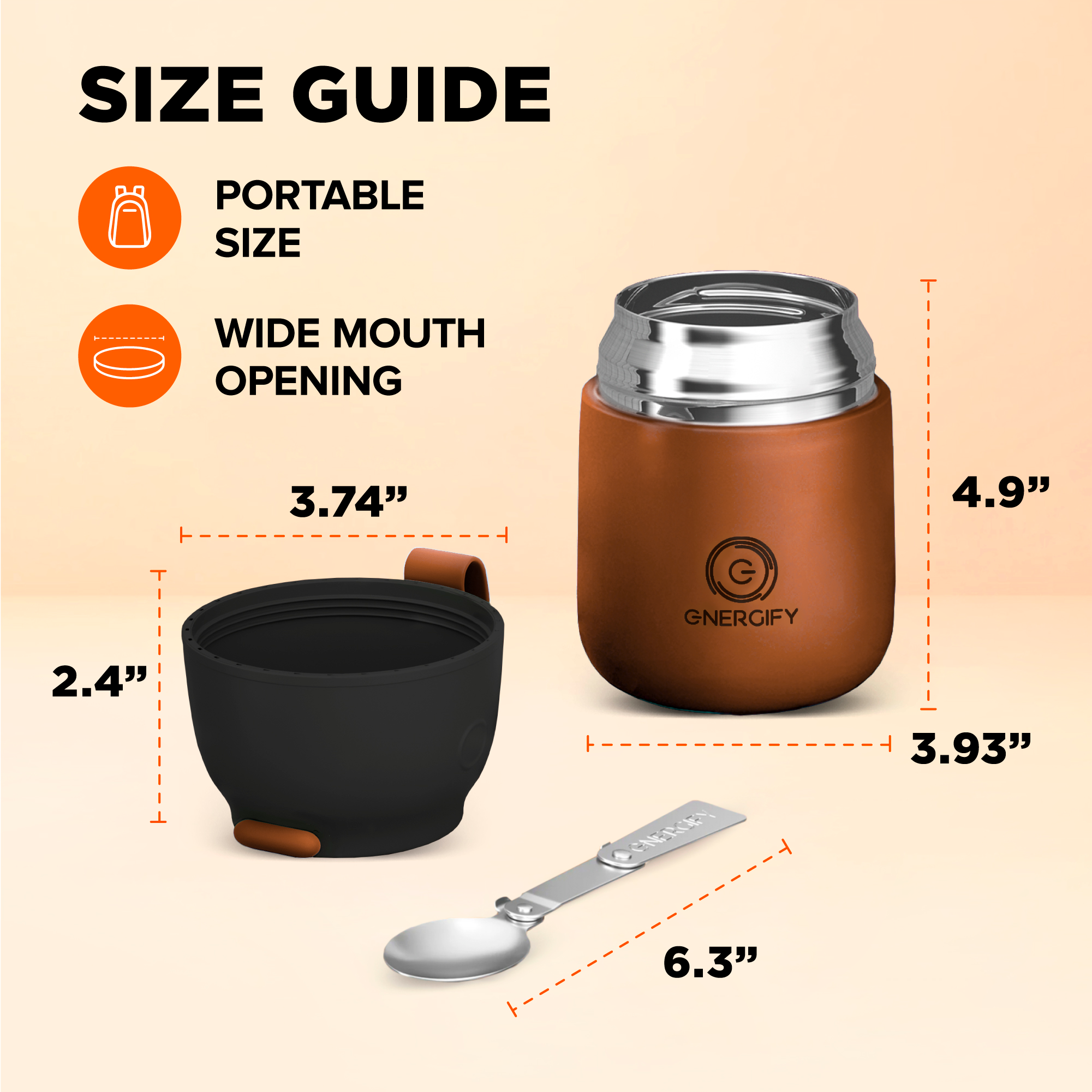 17 oz VACUUM INSULATED FOOD JAR - SPICED COPPER