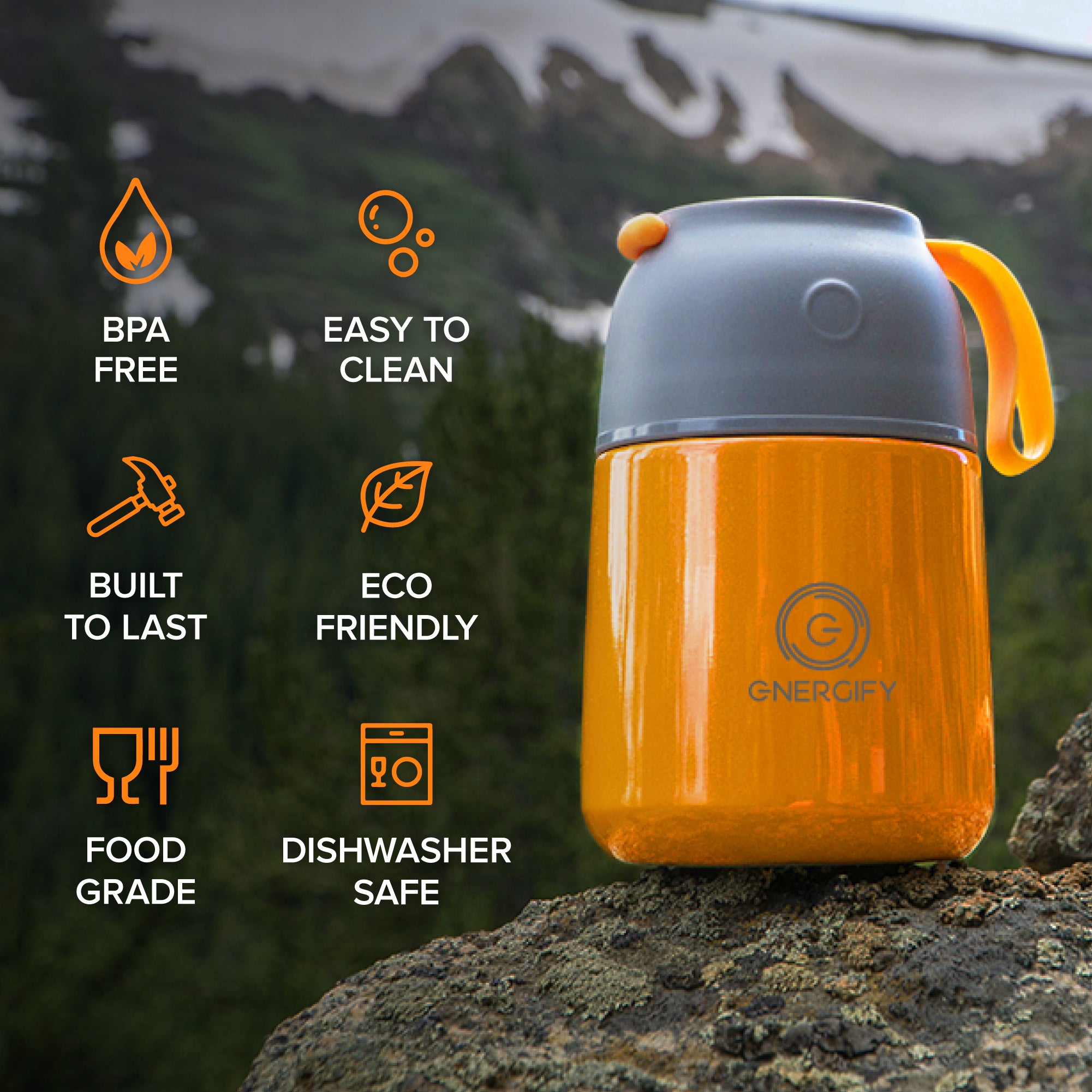 17 oz VACUUM INSULATED FOOD JAR - ORANGE