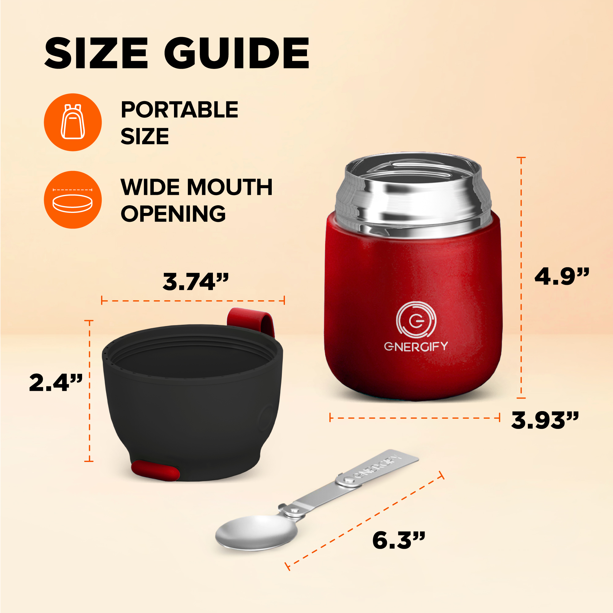 17 oz VACUUM INSULATED FOOD JAR - RADIANT RED