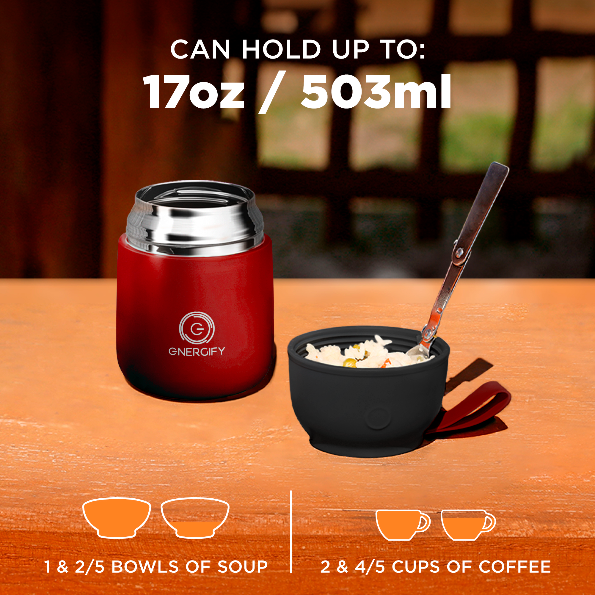 17 oz VACUUM INSULATED FOOD JAR - RADIANT RED