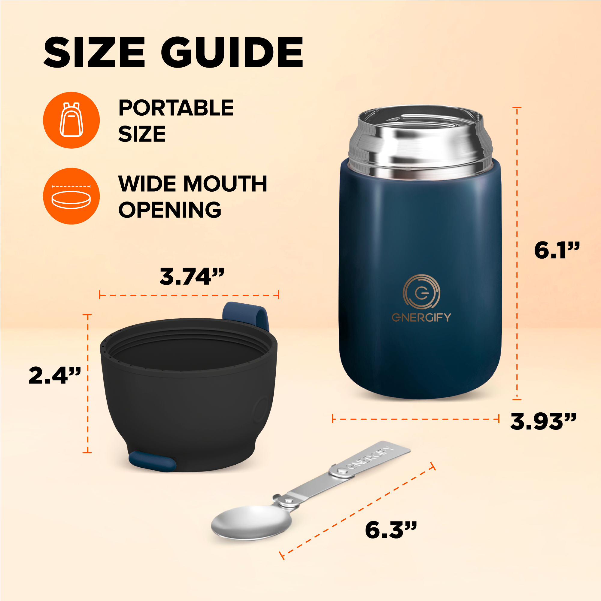 24 oz VACUUM INSULATED FOOD JAR - VELVET BLUE