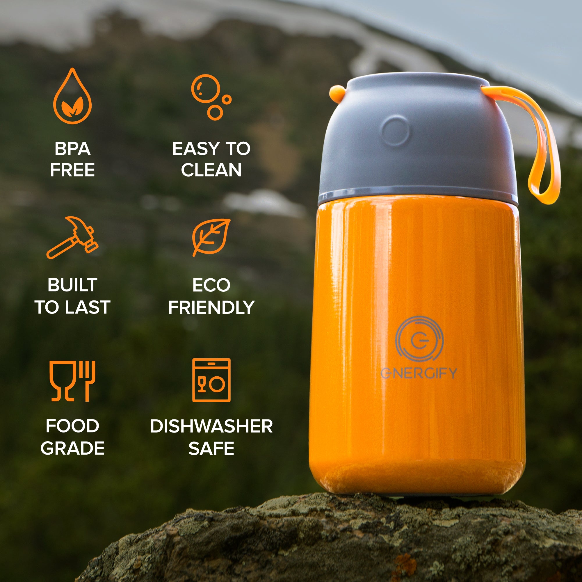 24 oz VACUUM INSULATED FOOD JAR - ORANGE