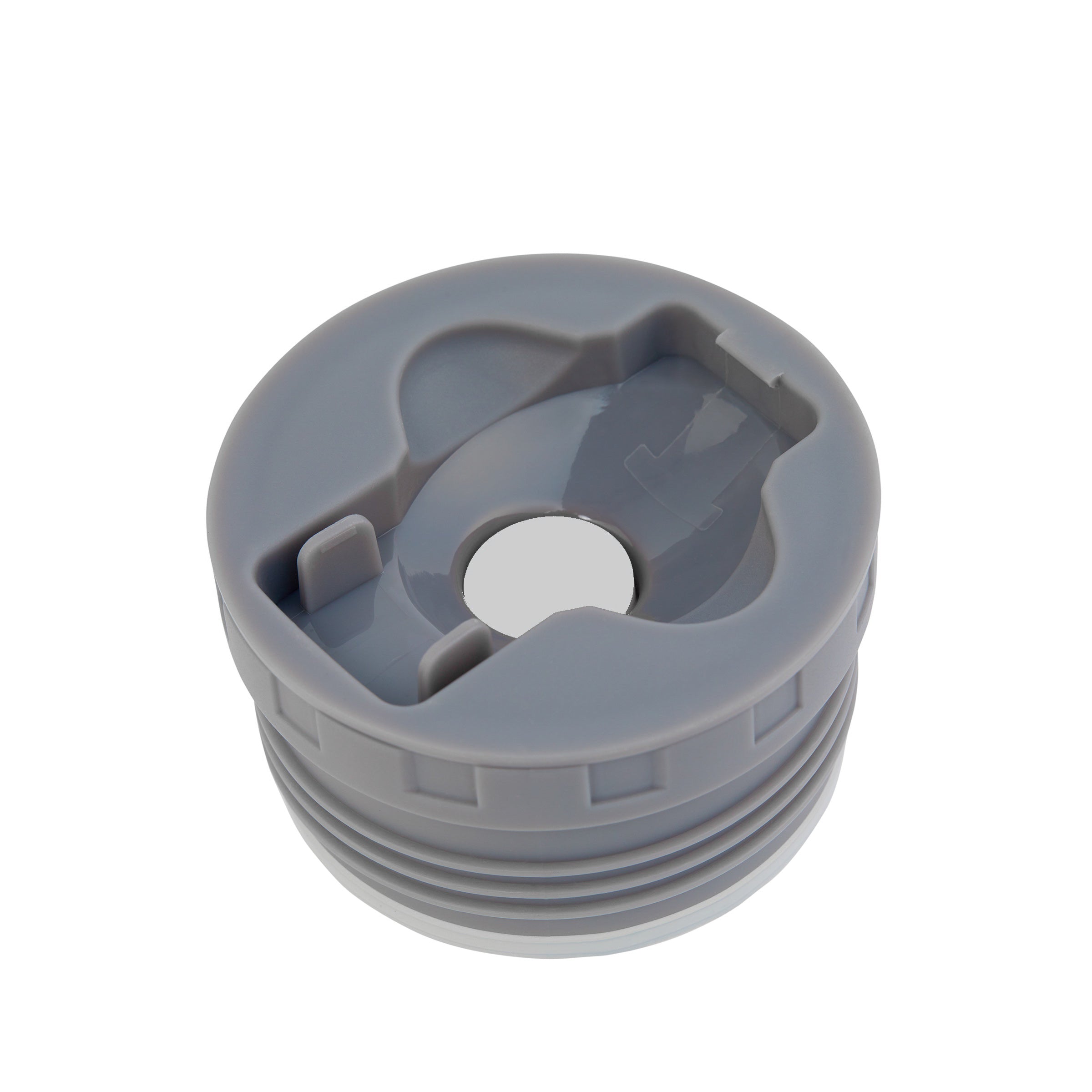 A replacement gray stopper for Energify vacuum insulated food jar with a gray air pressure release button. Neither silicone gaskets, nor a lid that doubles as a bowl are included.